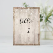 Tischnummer für hellbraunes Holz und Lights (Stehend Vorderseite)