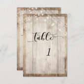 Tischnummer für hellbraunes Holz und Lights (Vorne/Hinten)