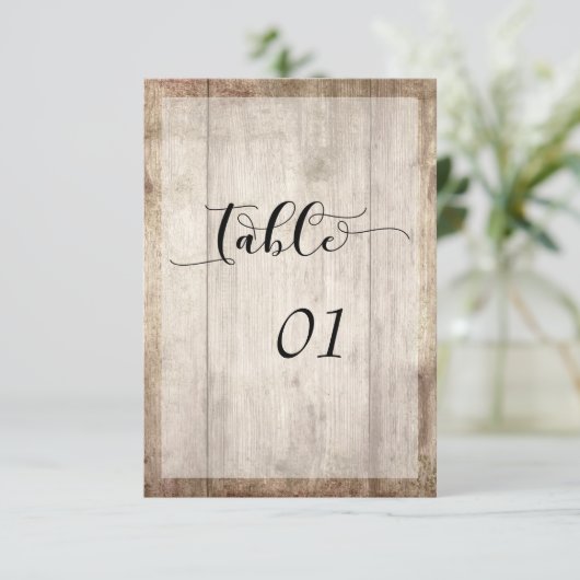 Tischnummer für hellbraunes Holz und Lights (Stehend Vorderseite)