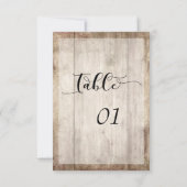 Tischnummer für hellbraunes Holz und Lights (Rückseite)