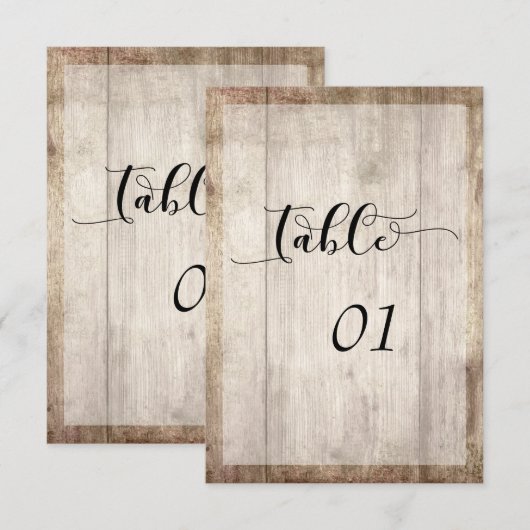 Tischnummer für hellbraunes Holz und Lights (Vorne/Hinten)