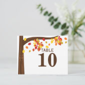 Tischnummer für herbstfallende Blätter (Stehend Vorderseite)