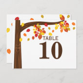 Tischnummer für herbstfallende Blätter (Vorne/Hinten)