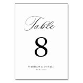 Tischnummer für Hochzeiten in Schwarz-Kalligrafie (Rückseite)