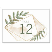 Tischnummer für Hochzeiten mit grüner Blüte (Vorderseite)