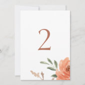Tischnummer für Hochzeiten mit weißem Wasser (Vorderseite)