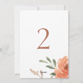 Tischnummer für Hochzeiten mit weißem Wasser (Rückseite)