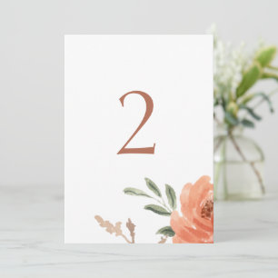 Tischnummer für Hochzeiten mit weißem Wasser