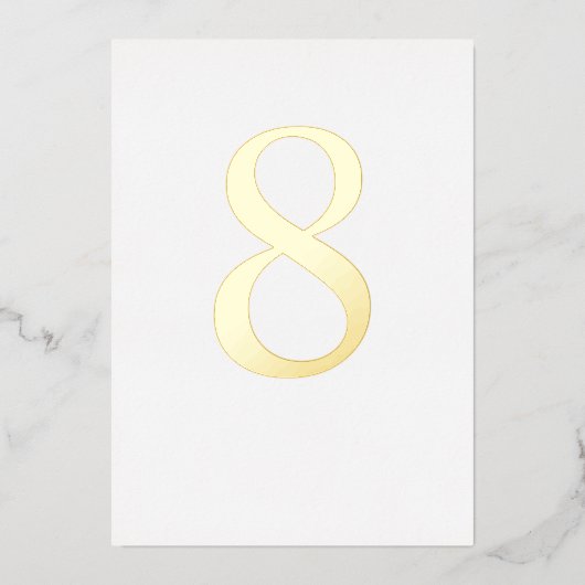 Tischnummer für Hochzeiten von Gold Foil (Vorderseite)
