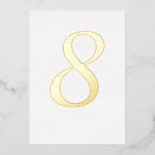 Tischnummer für Hochzeiten von Gold Foil (Vorderseite)