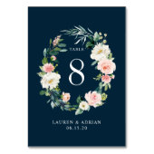 Tischnummer für Hochzeiten von Navy Blush (Vorderseite)
