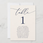 Tischnummer für Hochzeitssitze in Navy Blue & Crea (Vorderseite)