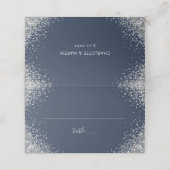 Tischnummer für Hochzeitssitze in Navy Blue und Si Platzkarte (Außenseite Aufgefaltet)