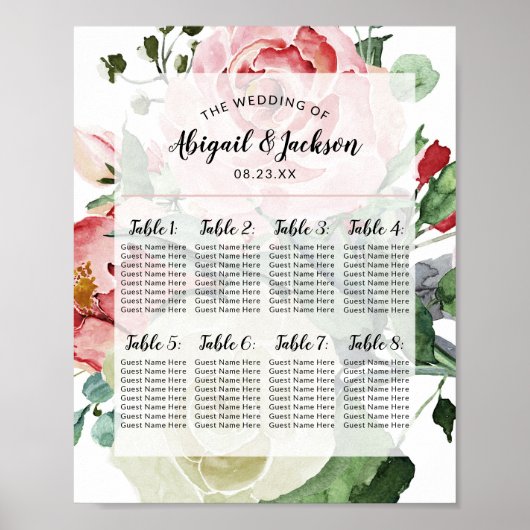 Tischnummer für Hochzeitssymbole Poster (Vorne)