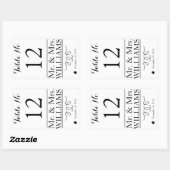 Tischnummer für Hochzeitsweinflaschen Rechteckiger Aufkleber (Blatt)