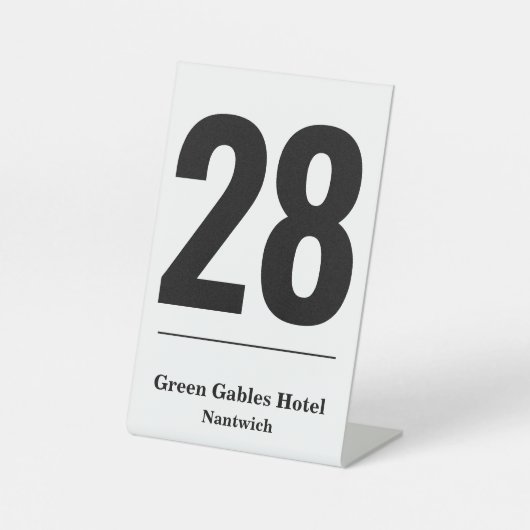 Tischnummer für Hotel- oder Restaurant Pedestelle Sockelschild (Vorderseite)