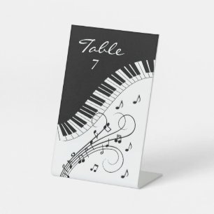 Tischnummer für Klaviertastaturmusik Sockelschild