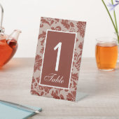Tischnummer für Kupferrostdamasken Sockelschild (In SItu)