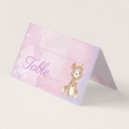 Tischnummer für lila Bärenmädchen