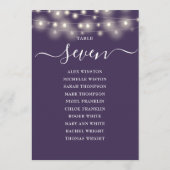 Tischnummer für lila String-Lichter (Rückseite)