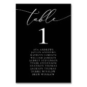 Tischnummer für Minimalistische Schwarz-Weiß-Sitze (Vorderseite)