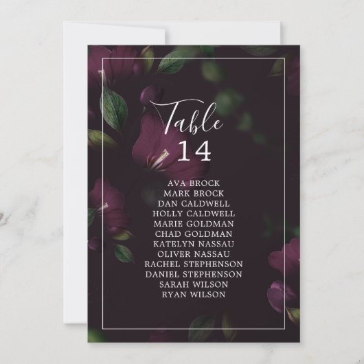 Tischnummer für Moody-Muster-Seekarten (Vorderseite)