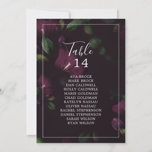 Tischnummer für Moody-Muster-Seekarten (Rückseite)