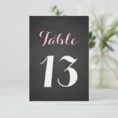 Tischnummer für rosa und weiße Skripte (Stehend Vorderseite)