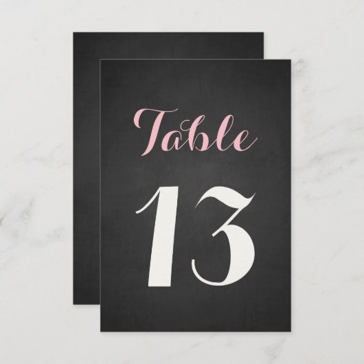 Tischnummer für rosa und weiße Skripte (Vorne/Hinten)