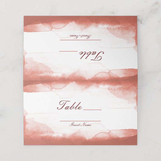 Tischnummer für Rostkreuze Platzkarte (Außenseite Aufgefaltet)