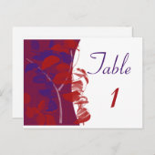 Tischnummer für rotes und Lila Leaf-Design (Vorne/Hinten)