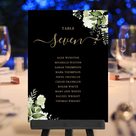 Tischnummer für Schwarz-Gold-Sitzplätze