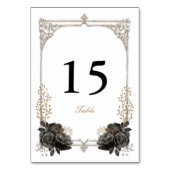 Tischnummer für Schwarz und Gold Quinceñera (Vorderseite)