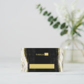 Tischnummer für Schwarz-weiß- und Goldgeode-Hochze Platzkarte (Stehend Vorderseite)