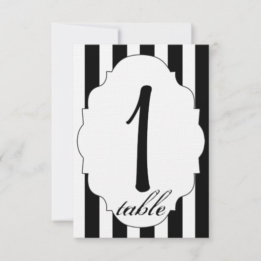 Tischnummer für Schwarz-weiße Hochzeiten und Rote (Vorderseite)