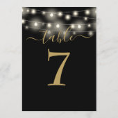 Tischnummer für schwarze und goldene String-Lights (Rückseite)