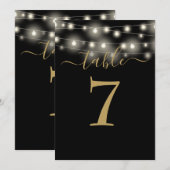 Tischnummer für schwarze und goldene String-Lights (Vorne/Hinten)