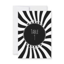 Tischnummer für schwarze und weiße Streifen