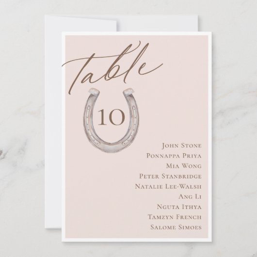 Tischnummer für Skripthufeisen (Vorderseite)