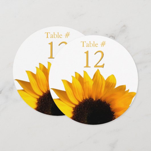 Tischnummer für Sonnenblumen (Vorne/Hinten)