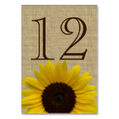 Tischnummer für Sonnenblumen Burlap (Vorderseite)
