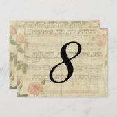 Tischnummer für viktorianische Musik und Rose (Vorne/Hinten)