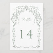 Tischnummer für Viktorianische Rahmen in Sage Gree (Rückseite)