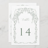 Tischnummer für Viktorianische Rahmen in Sage Gree (Vorne/Hinten)