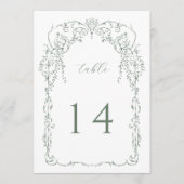 Tischnummer für Viktorianische Rahmen in Sage Gree (Vorderseite)