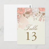 Tischnummer für Vintage Frühlingsblumen Postkarte (Vorne/Hinten)