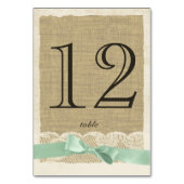 Tischnummer für Vintage Spitzen- und Minusgrabkart (Rückseite)