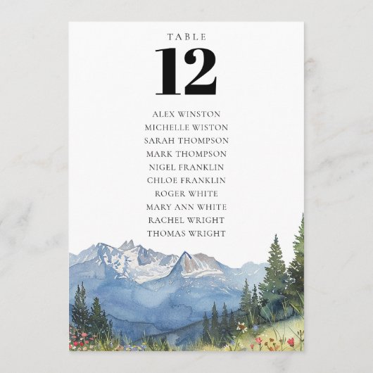 Tischnummer für Wasserfarben (Rückseite)