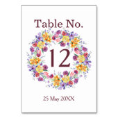 Tischnummer für Wasserfarben (Rückseite)