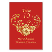 Tischnummer für Weihnachten im Unternehmen (Rückseite)
